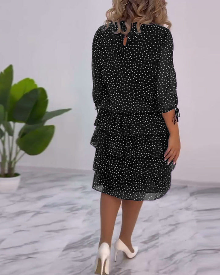 ELINA | Dotted Elegance Dress