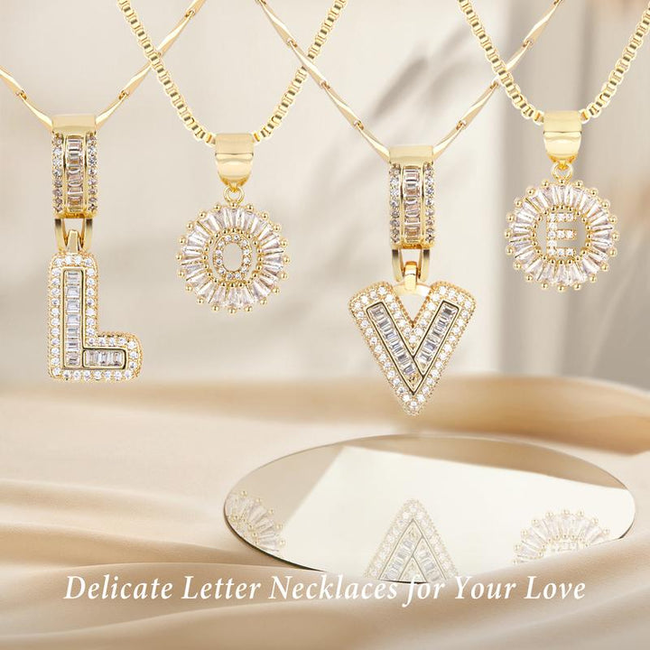 AISHA | Elegant 2-Pack Initial Letter Pendant Necklaces