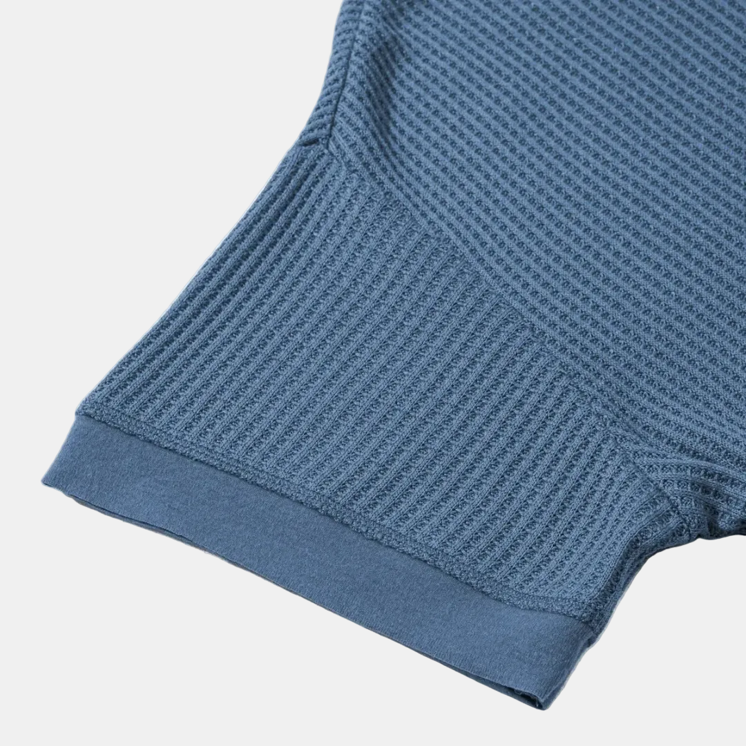 Women's Colorblock Waffle Knit V-Neck Oversized T Shirt