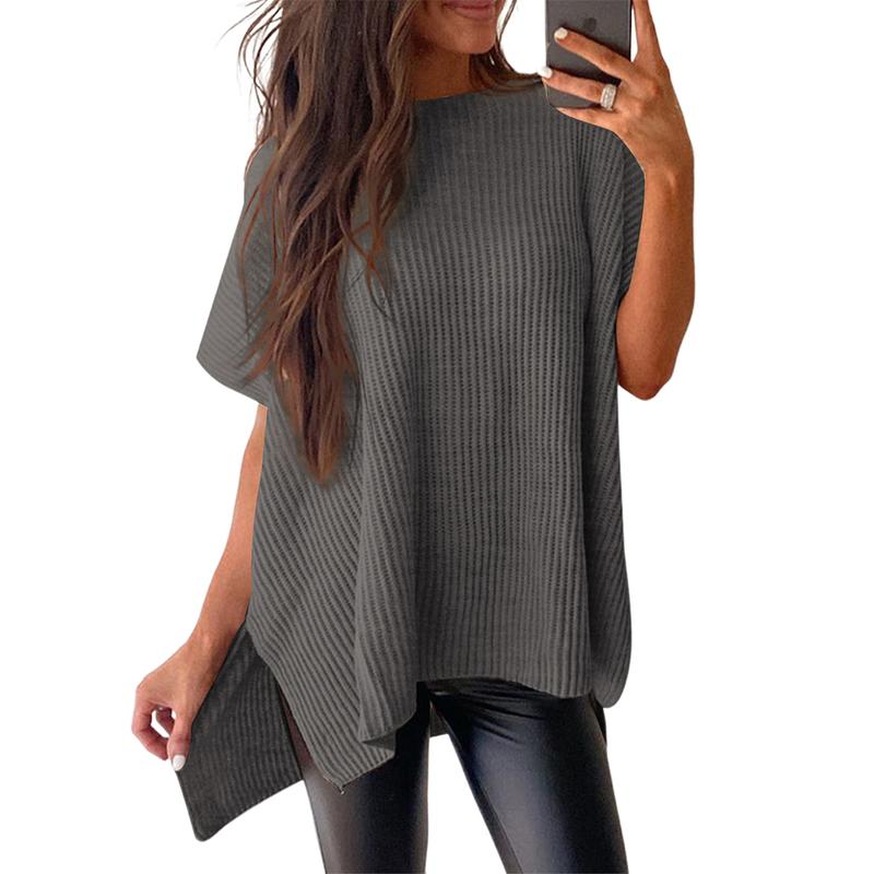 JANINE | Women Quarter Zip Rib Knit Pullover Sweater
