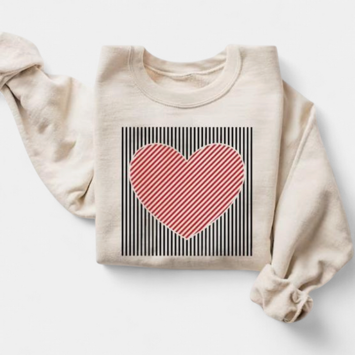 MAGGIE | Cute Retro Heart Valentine's Sweatshirt