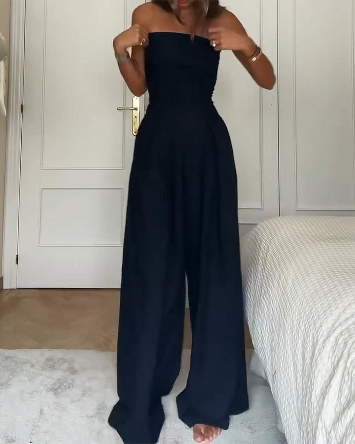 VELORA | Luxe Strapless Jumpsuit