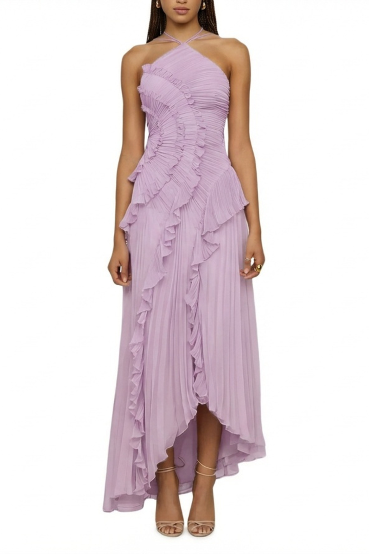 AMY | Sexy Ruffle Halter A-Line Dress