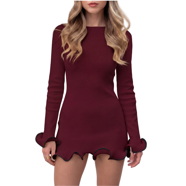 MARGIE | Refined Colourblock Long Sleeve A Line Dress