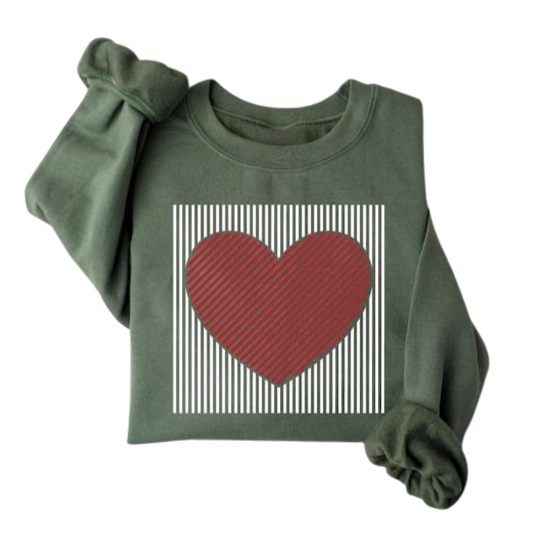 MAGGIE | Cute Retro Heart Valentine's Sweatshirt