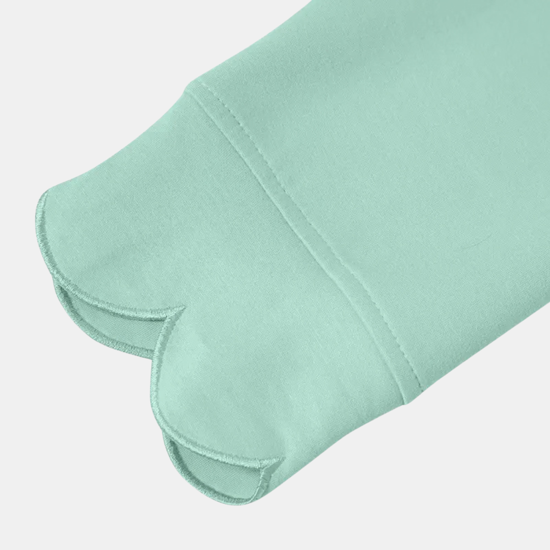 Women's Scalloped Hem Oversized Crewneck Sweatshirt