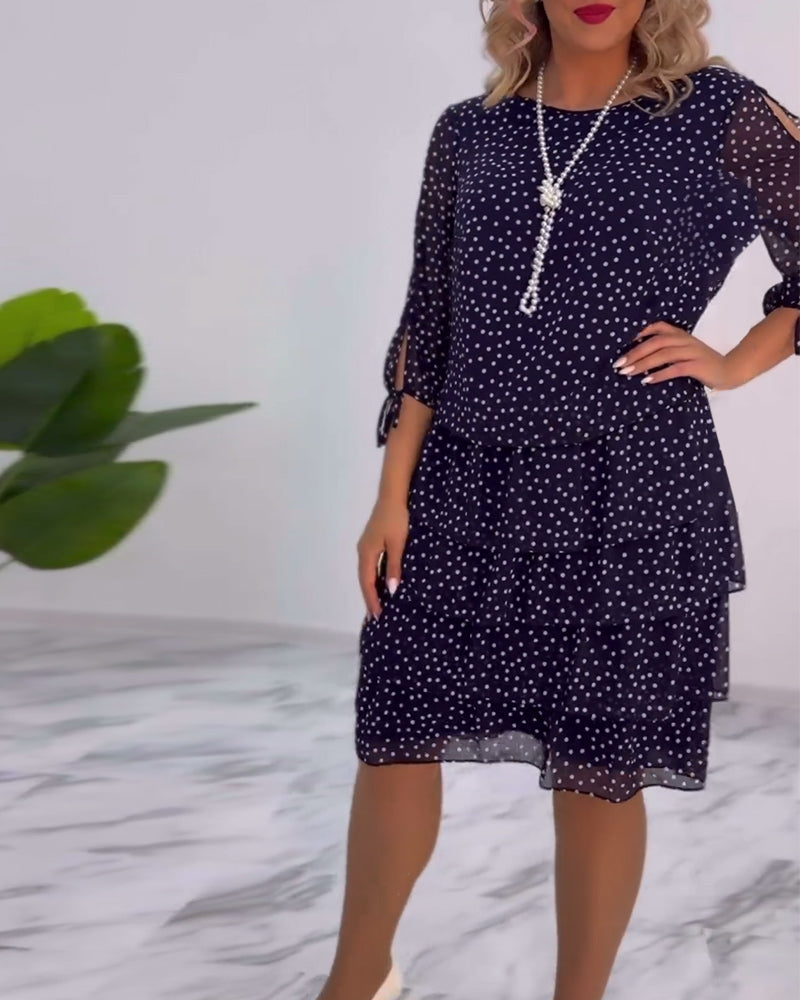 ELINA | Dotted Elegance Dress