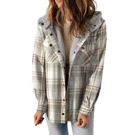 AMELIA | Women’s Plaid Hooded Flannel Jacket for Autumn & Winter