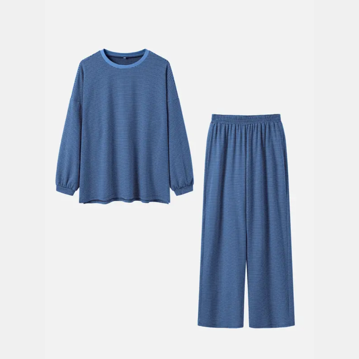 Women's Pajama Sets Oversized Long Sleeve Wide Leg Lounge Set