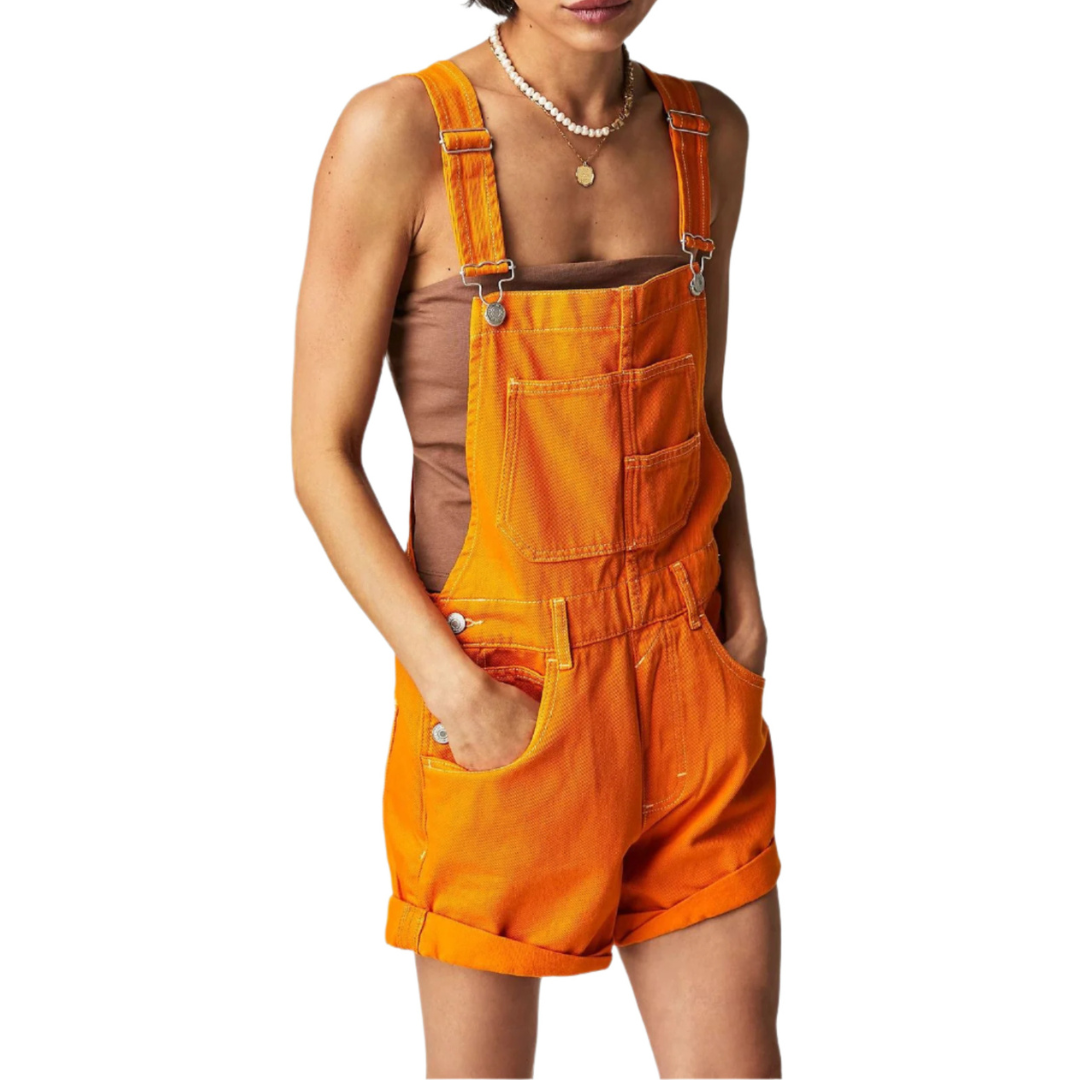 REMITA | Vintage Adjustable Denim Overall Shorts