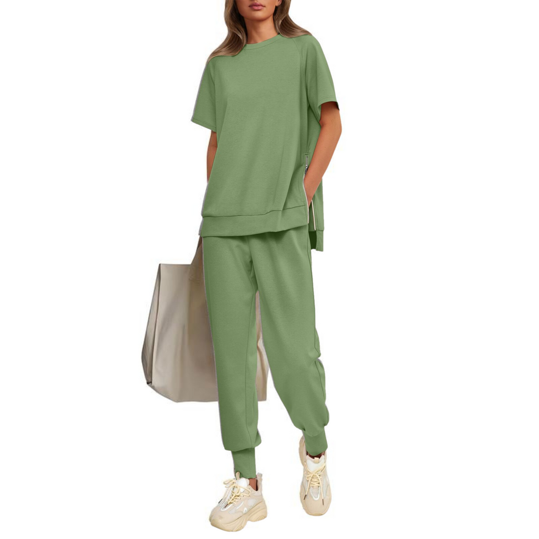 HILARIA | Casual Bishop Sleeve Notched Neck Set