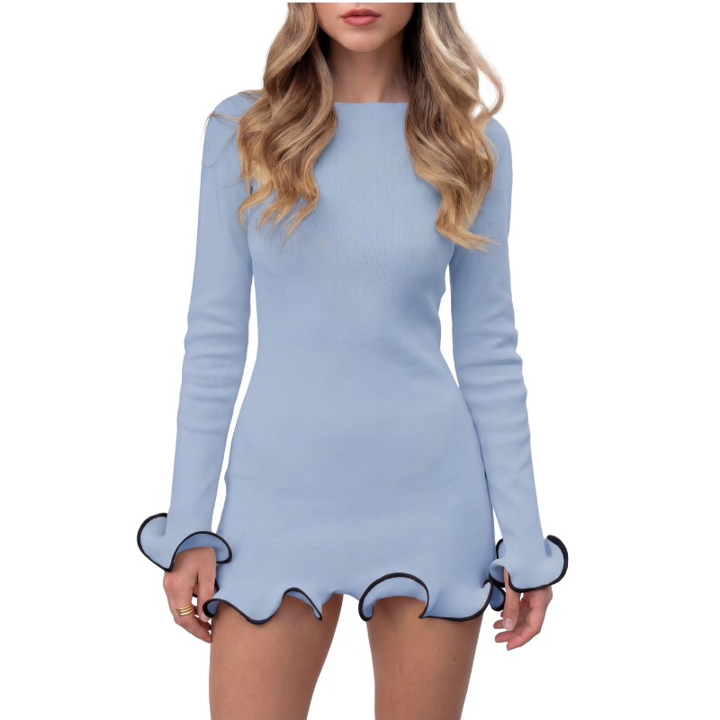 MARGIE | Refined Colourblock Long Sleeve A Line Dress