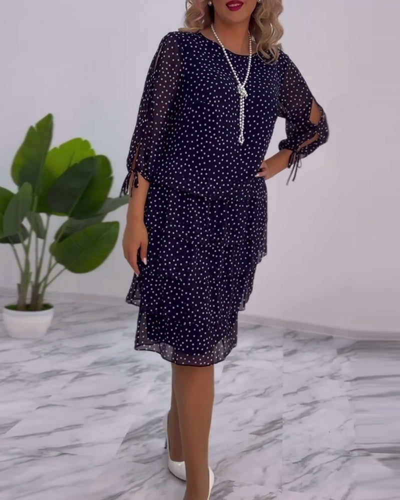 ELINA | Dotted Elegance Dress