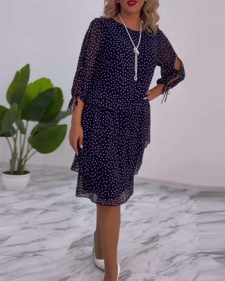 ELINA | Dotted Elegance Dress