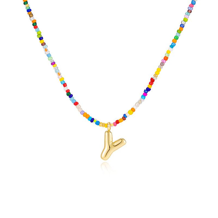 MACY | Colorful Bubble Letter Necklace