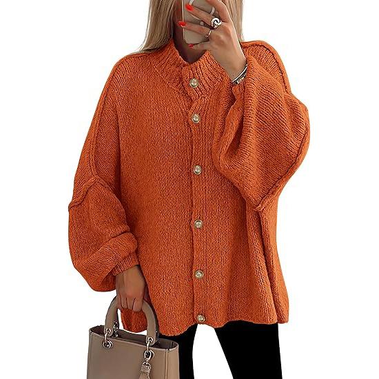 OLIVIA | Women Chunky Knit Button Down Cardigan Jacket