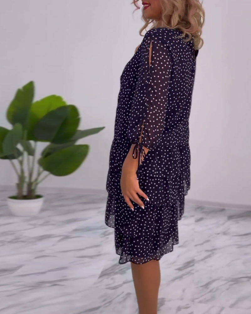 ELINA | Dotted Elegance Dress