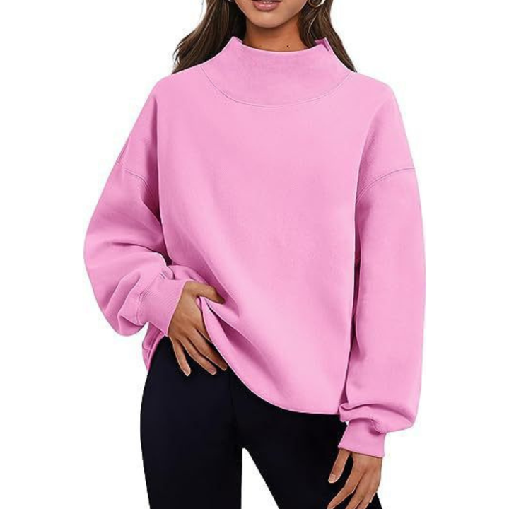LESLY | Women's Oversized Turtleneck Sweatshirt Long Sleeve Pullover