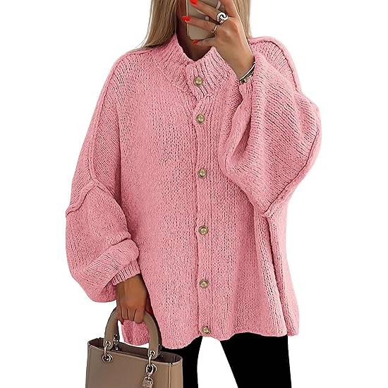 OLIVIA | Women Chunky Knit Button Down Cardigan Jacket