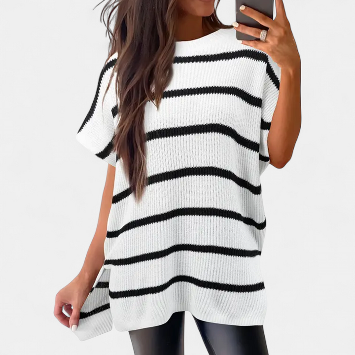 BRITTA | Relaxed Ribbed Knit Pullover Top