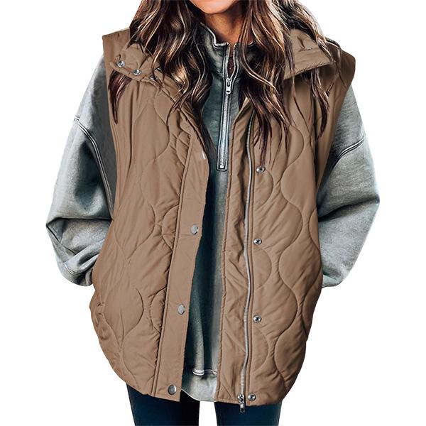 OLIVIA | Women's Casual Oversized Puffer Vest with Stand Collar
