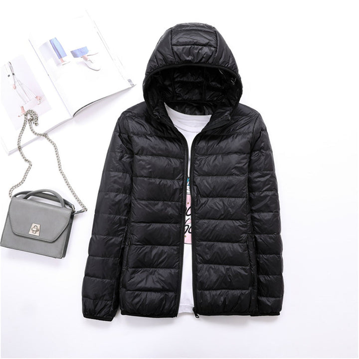 LIYANNA | Comfy Plus Size Lightweight Hooded Long Sleeve Puffer Jacket
