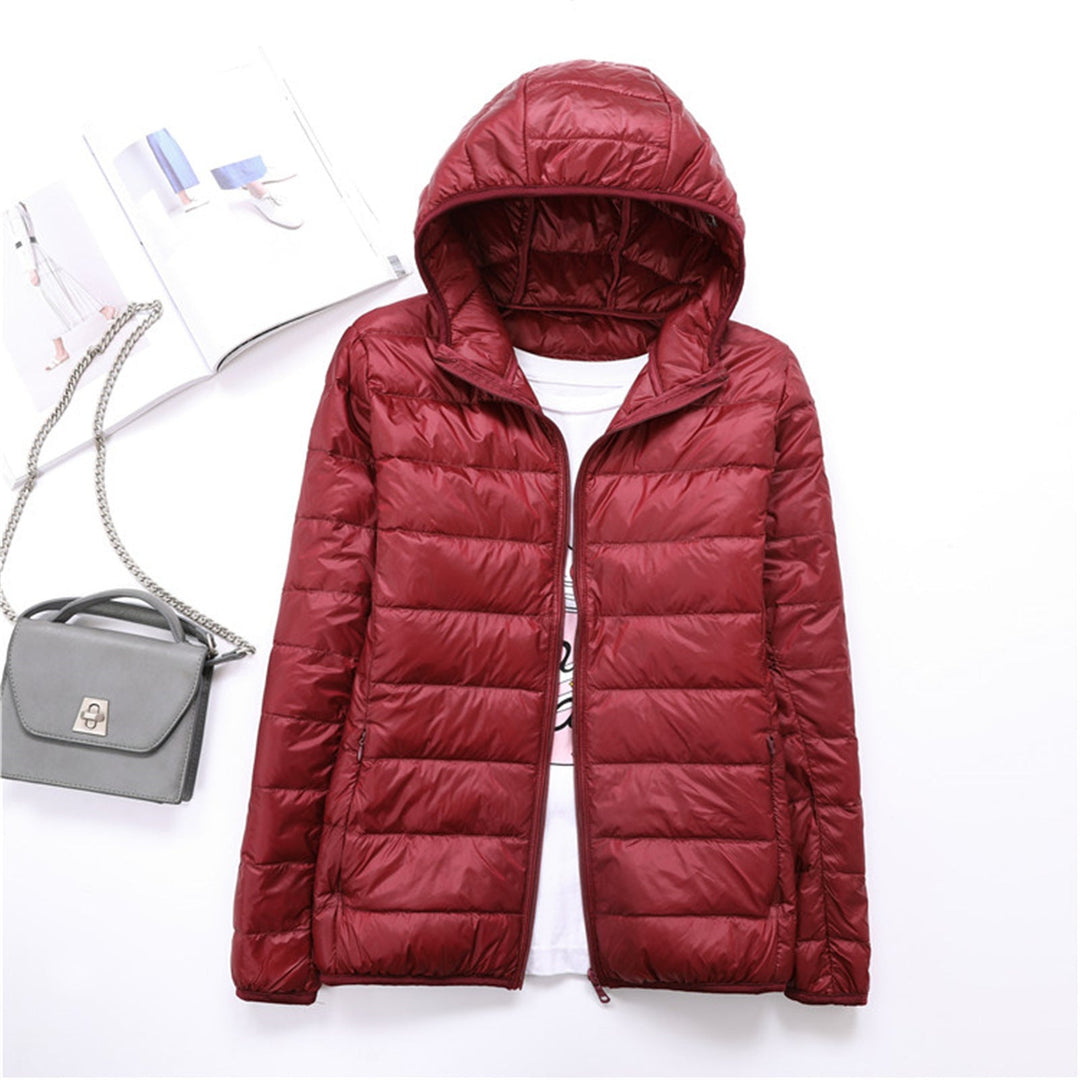 LIYANNA | Comfy Plus Size Lightweight Hooded Long Sleeve Puffer Jacket