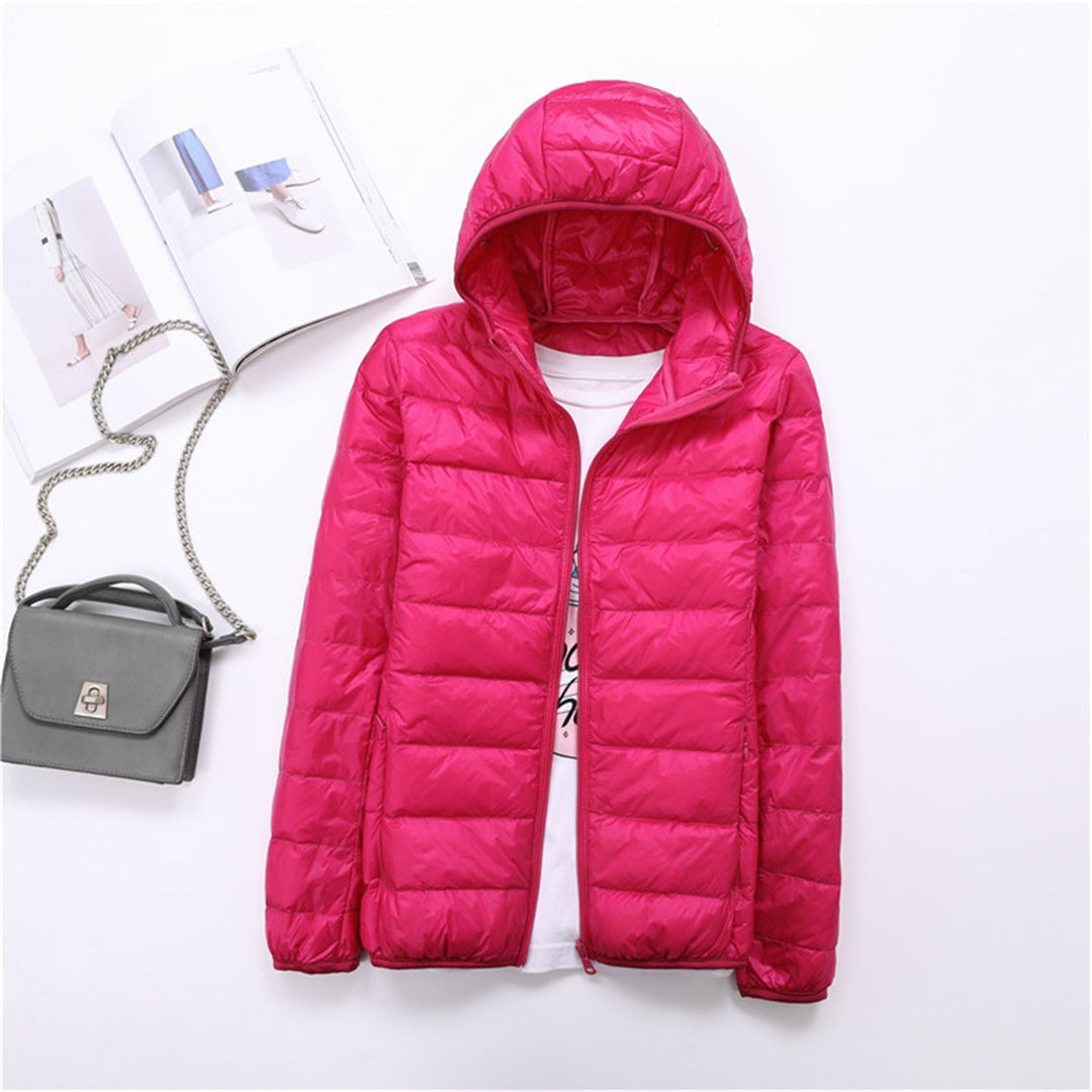 LIYANNA | Comfy Plus Size Lightweight Hooded Long Sleeve Puffer Jacket