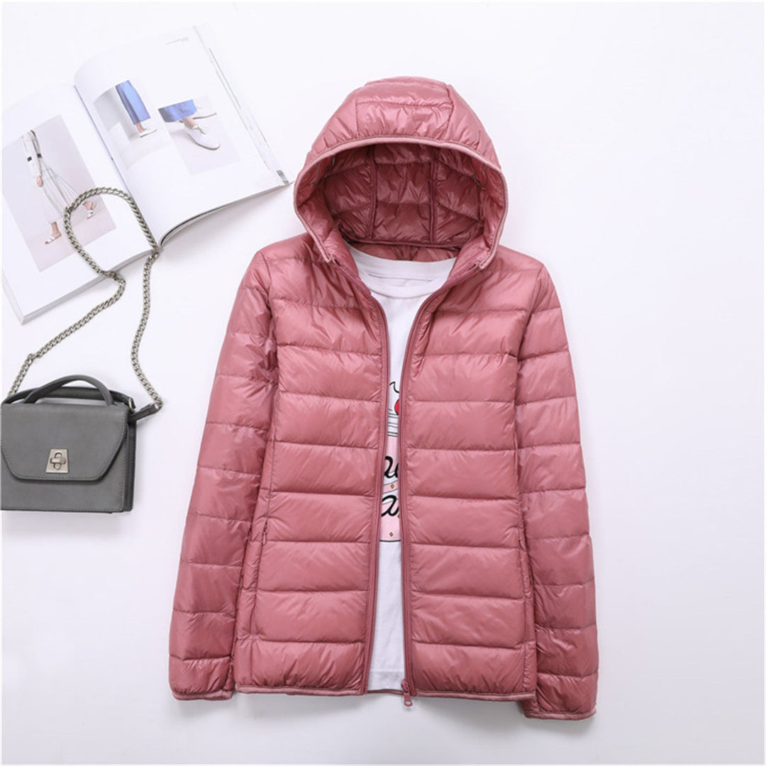 LIYANNA | Comfy Plus Size Lightweight Hooded Long Sleeve Puffer Jacket