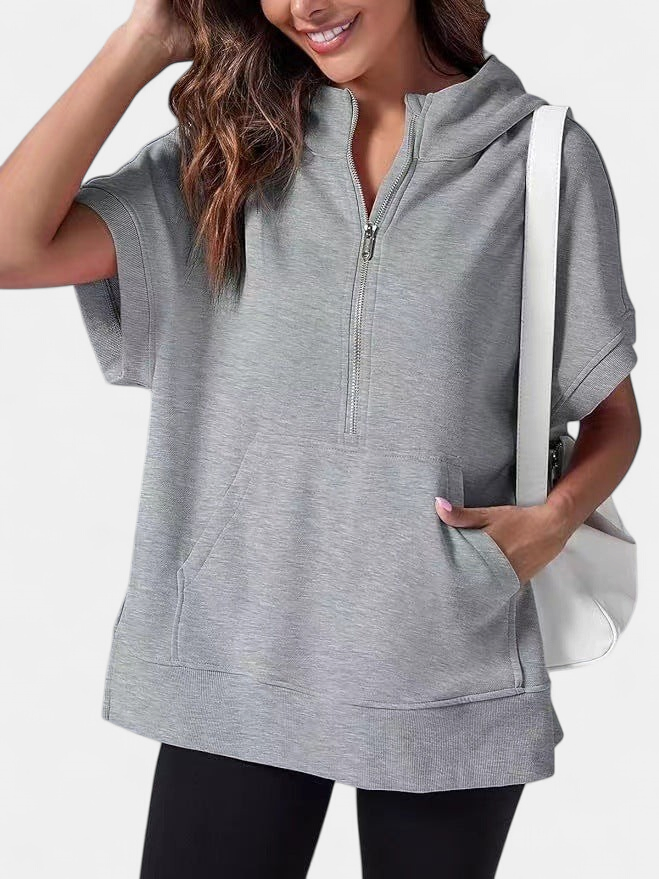 HISPER | Relaxed Oversized Half-Zip Summer Hoodie