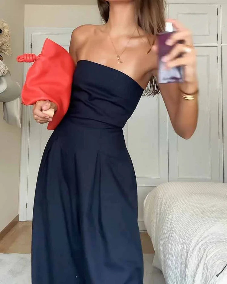 VELORA | Luxe Strapless Jumpsuit