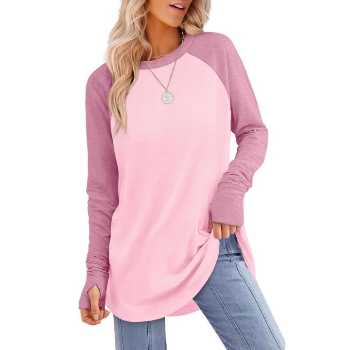 MIRA | Women's Long Sleeve Tunic Top with Thumb Hole and Curved Hem