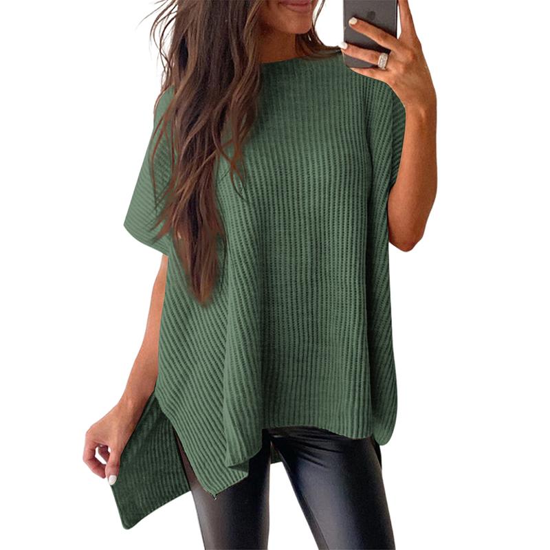 JANINE | Women Quarter Zip Rib Knit Pullover Sweater