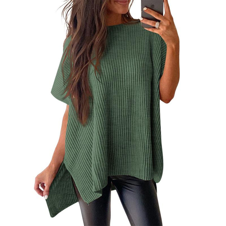 JANINE | Women Quarter Zip Rib Knit Pullover Sweater