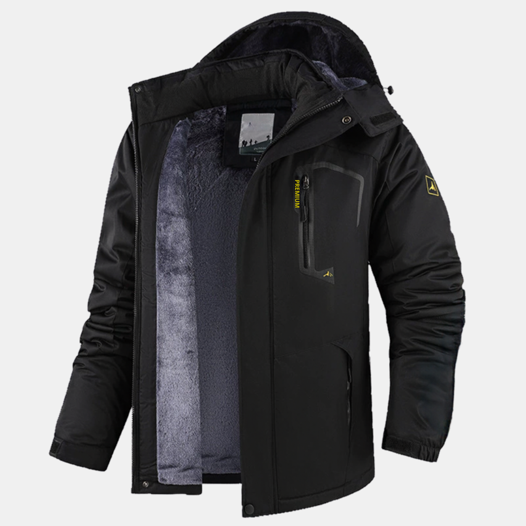 Veste d’hiver femme chaude, doublure polaire et capuche, coloris noir
