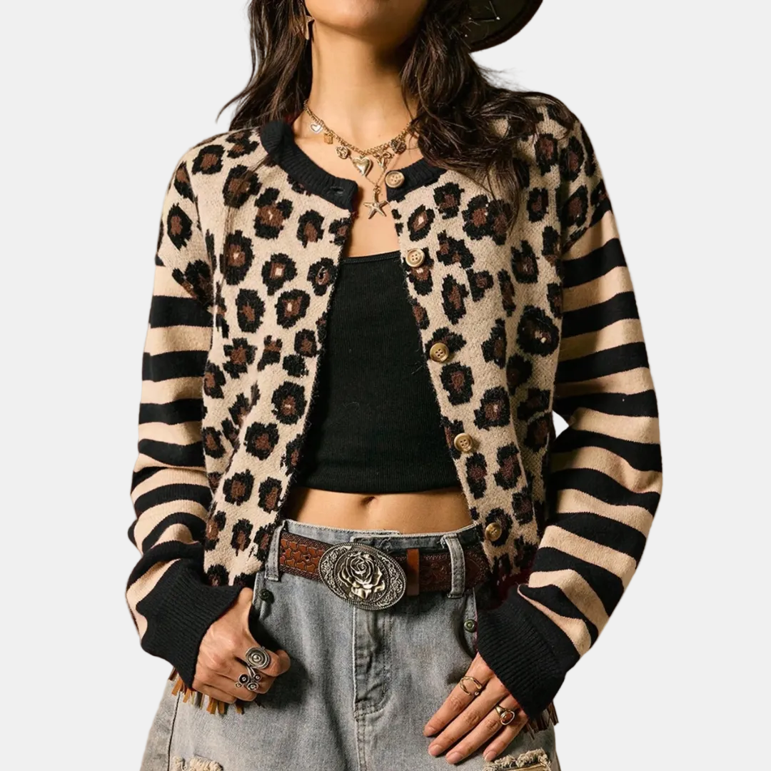 Women's Button Front Drop Shoulder Cropped Cardigan Sweater