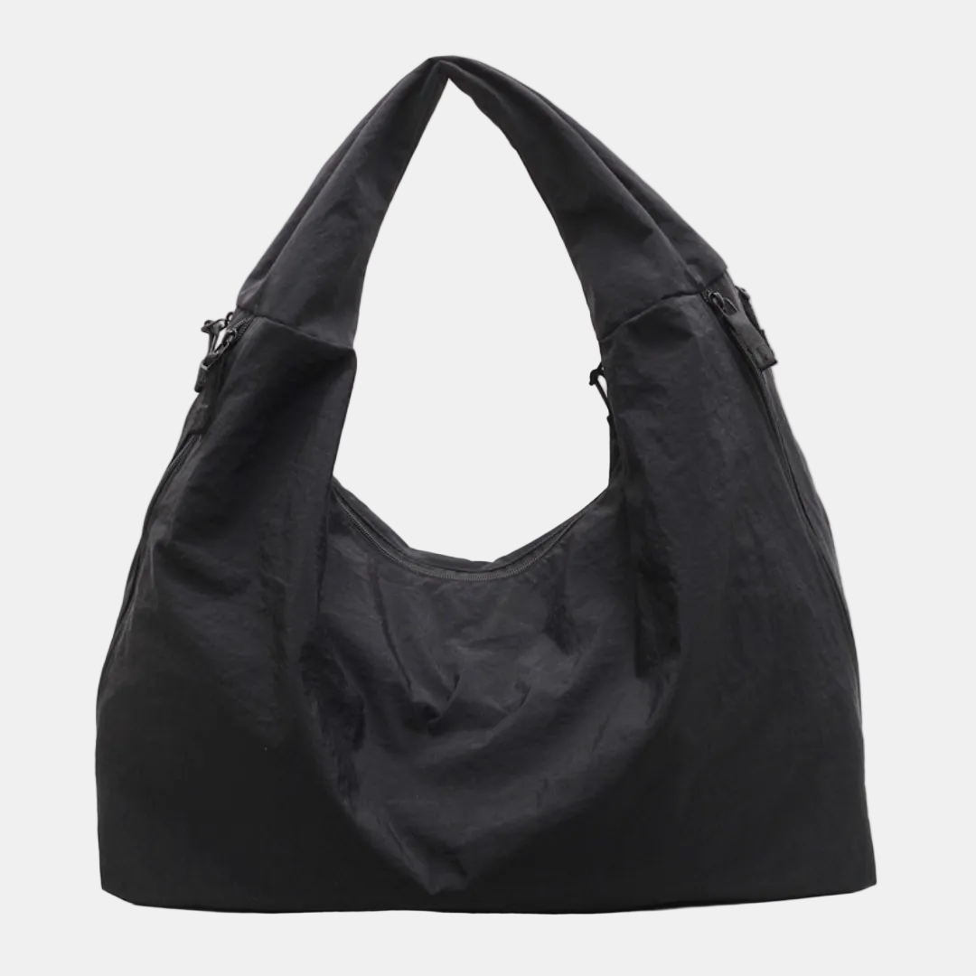 Women's Slouchy Hobo Shoulder Bag with Side Zip Pockets