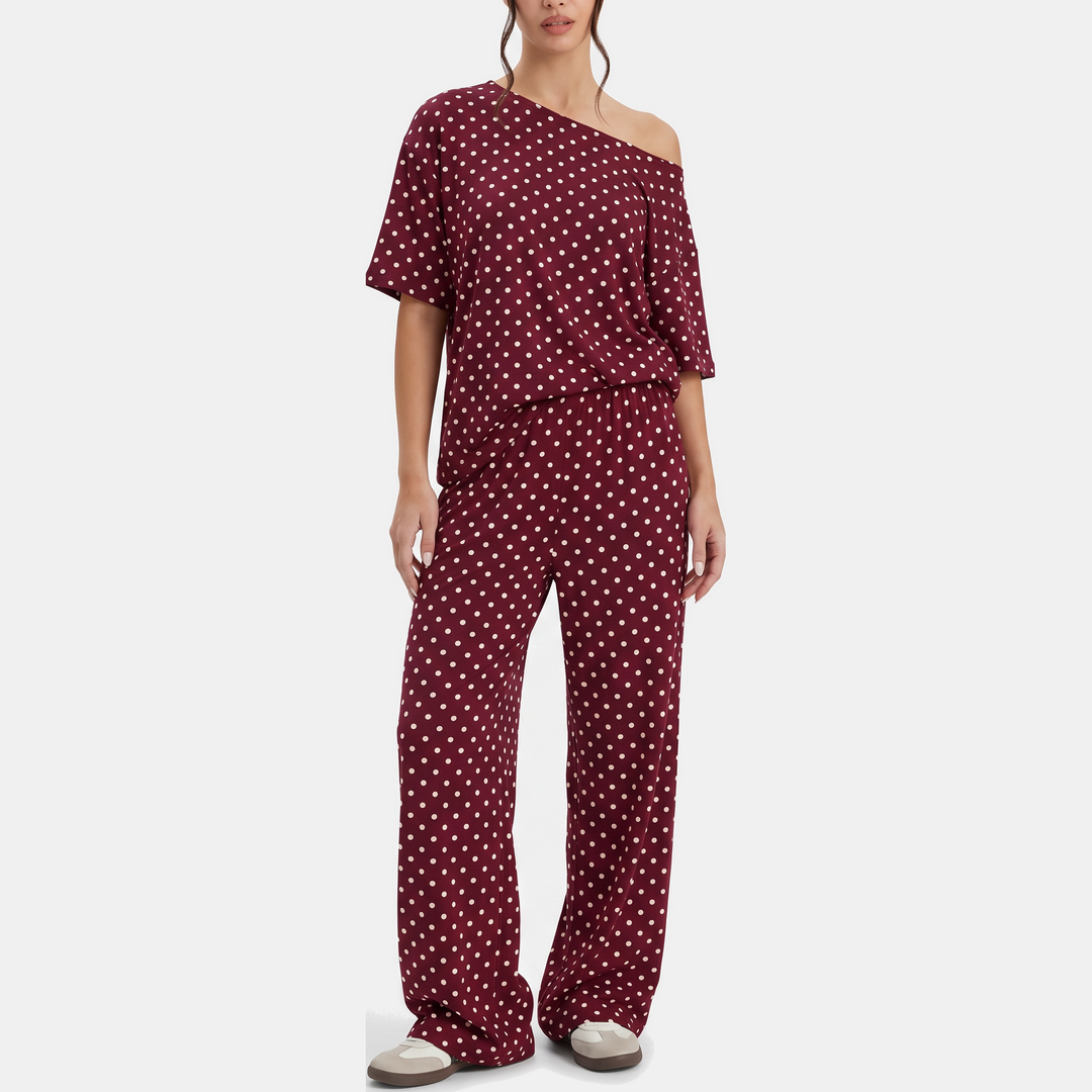Burgundy Polka Dots