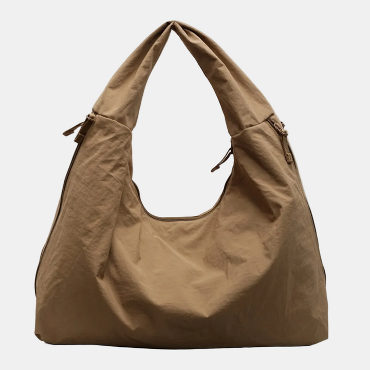 Women's Slouchy Hobo Shoulder Bag with Side Zip Pockets
