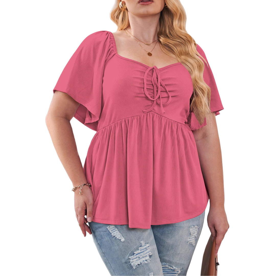 SERENE | Stylish Plus Size Sweetheart Neck Blouse