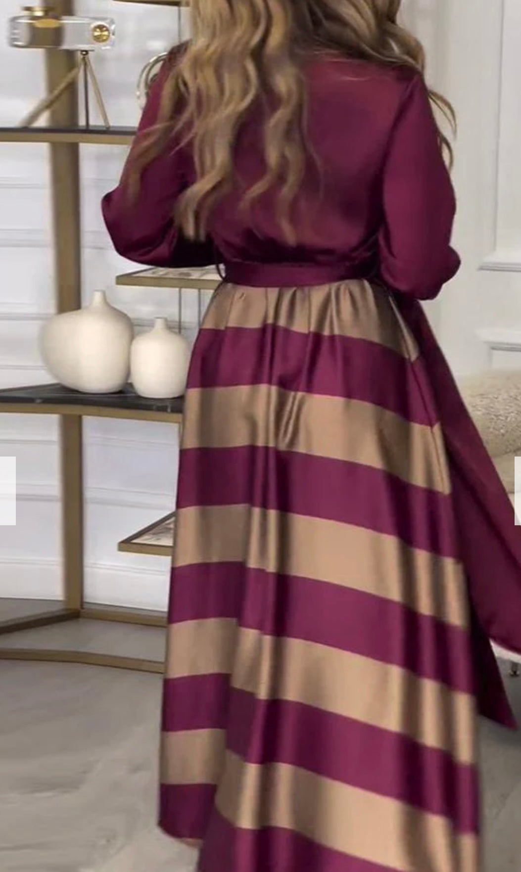 CALISTA | Satin Stripe Dress