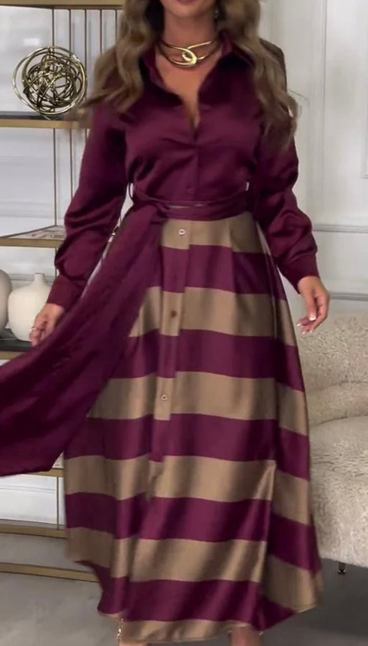 CALISTA | Satin Stripe Dress