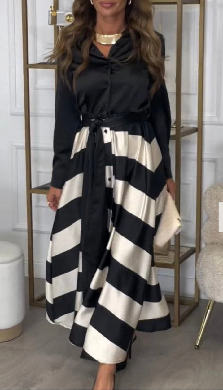 CALISTA | Satin Stripe Dress