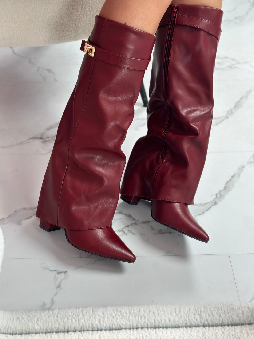 ELOISE | Burgundy Leather Boots