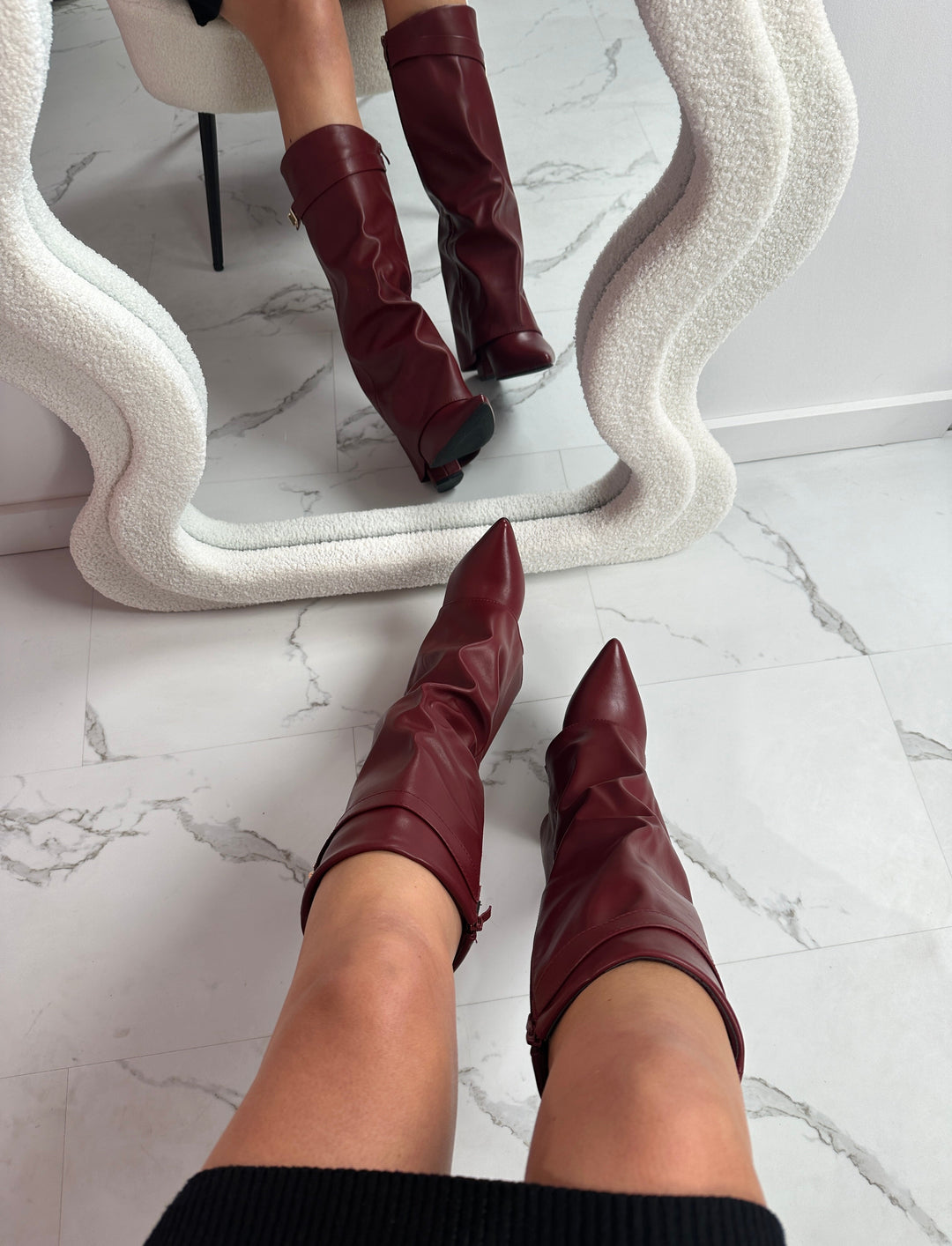 ELOISE | Burgundy Leather Boots