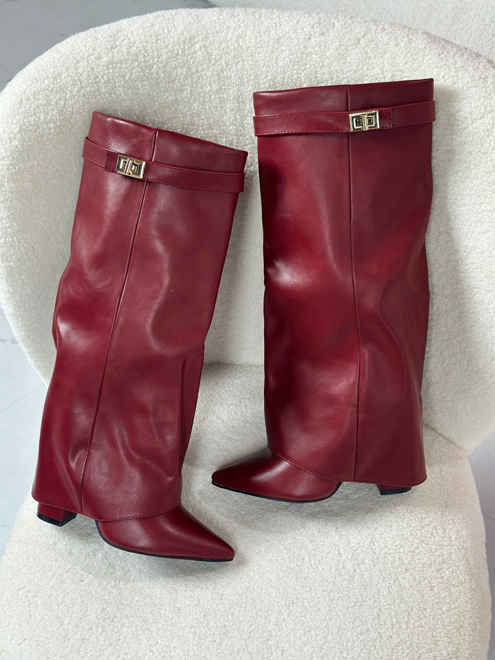 ELOISE | Burgundy Leather Boots