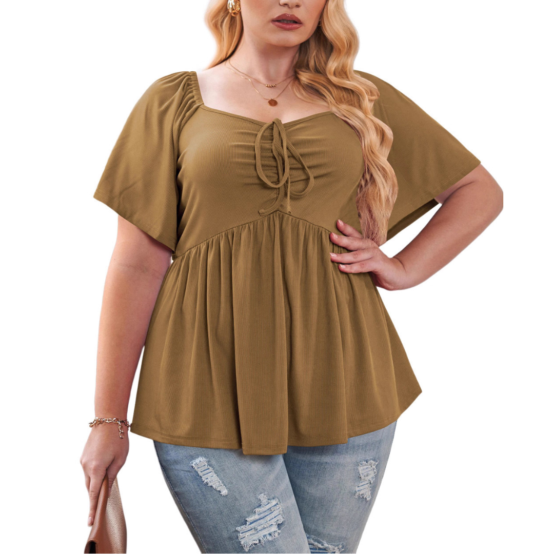 SERENE | Stylish Plus Size Sweetheart Neck Blouse