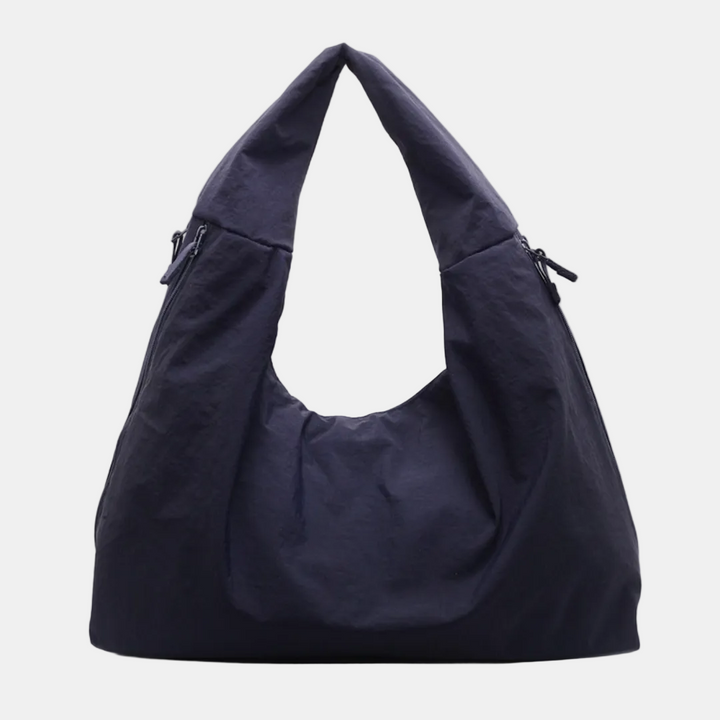 Women's Slouchy Hobo Shoulder Bag with Side Zip Pockets