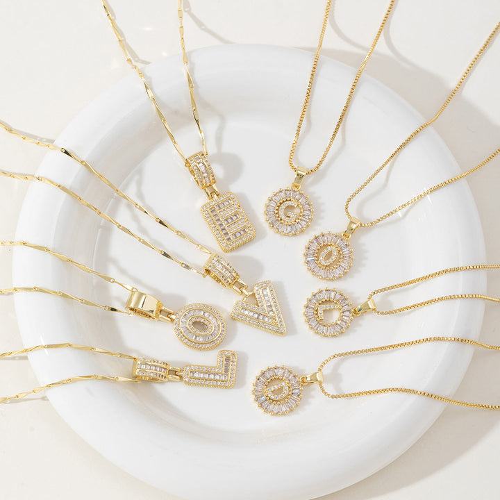AISHA | Elegant 2-Pack Initial Letter Pendant Necklaces
