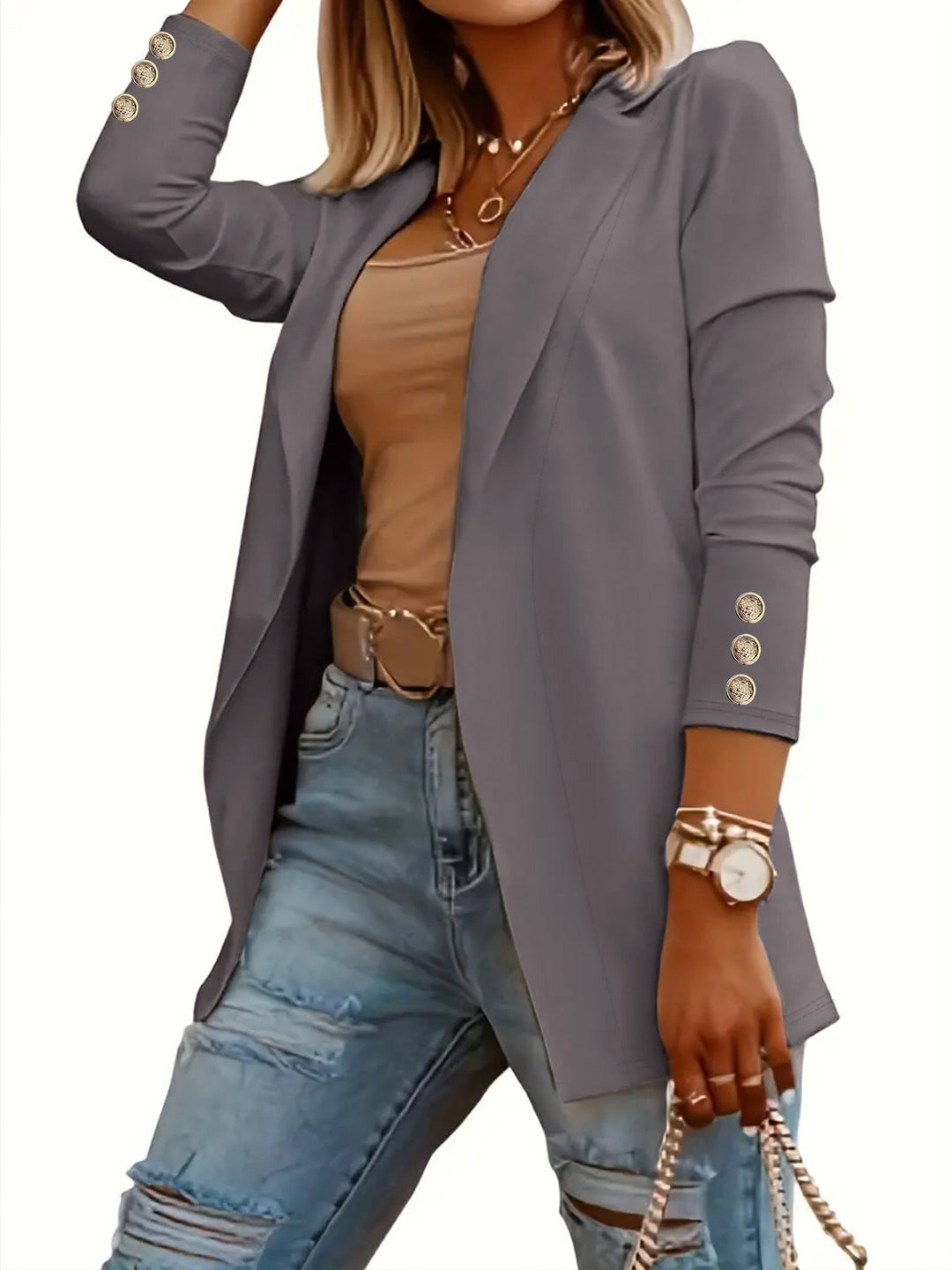 ODIN | Casual Long Sleeve Open Front Blazer